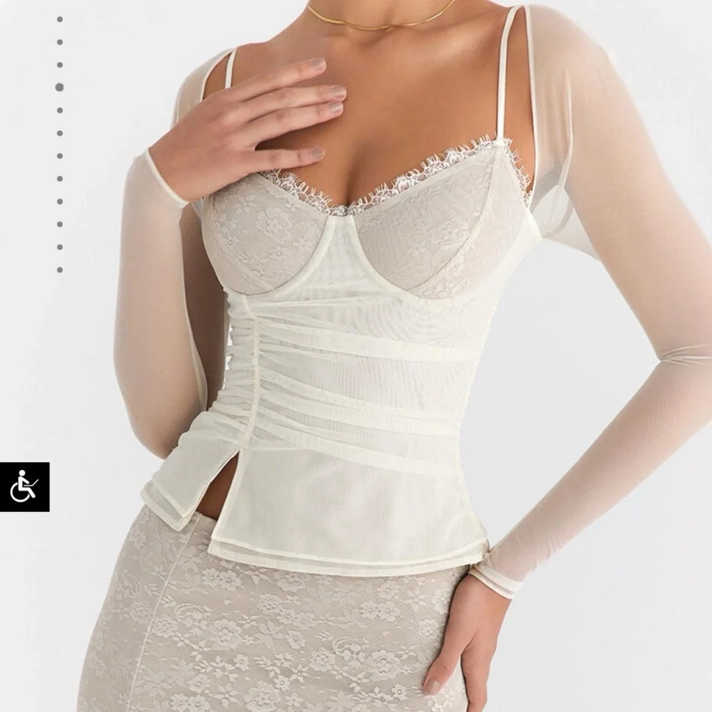 Mistress Rocks Cream Underwired Top - Picture 1 of 5